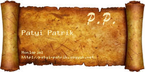 Patyi Patrik névjegykártya